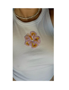 Camiseta de moda vintage con bordado de cuentas y cuentas de semilla, forma de corazón, chapada en plata, color personalizable, camiseta blanca, superventas - Product Image 3