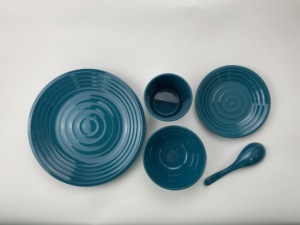Fabriqué à Taïwan, vaisselle écologique PGT, ensemble de 5 pièces pour un usage quotidien et le camping - Vert malachite - Product Image 4