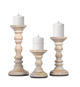 Vente directe d'usine conception unique bougeoir en bois de manguier polissage naturel décoration de la maison prix bon marché - Product Image 6