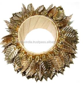 Anillo de servilletas con cuentas de hoja, diseño elegante, decoración de mesa y accesorios de proveedor, NR321, buen precio - Product Image 1