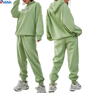 Conjunto Deportivo Personalizado para Mujer, Sudadera con Capucha Verde Sólido, Pantalones Largos Holgados con Bolsillos Laterales, Ropa de Otoño - Product Image 5