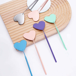 Miroir à cils en acier inoxydable au design charmant, en forme de cœur, miroir électro-plaqué pour extensions de cils - Product Image 1