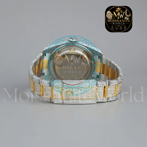Iced Moissanite Quartz <b>Square</b> Dial Analog Stainless Steel 20mm Band Buckle Clasp Luxury Limited Edition Fashion <b>Watch</b> Unisex - Product Image 3
