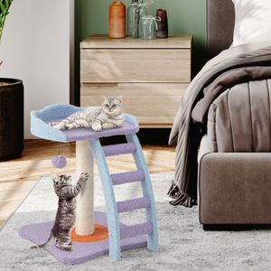 Albero per Gatti Multifunzionale e Tiragraffi con Scala, Design in Peluche per un Comodo Gioco - Product Image 5