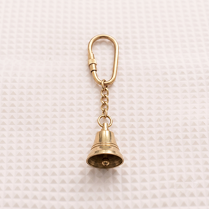 Vintage Brass Bell Keychain Gold Tone Metal Key <b>Ring</b> Handcrafted Pendant Gift for Travel and Home Decor - Product Image 3