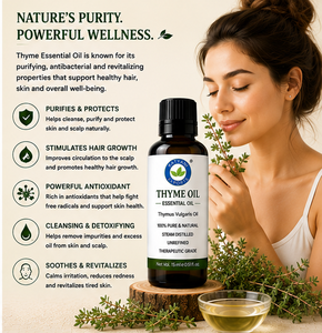 Huile essentielle de thym 100% pure, distillée à la vapeur, prix de gros - Qualité cosmétique et aromathérapie - Par Katyani Exports India - Product Image 4