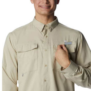 Chemises de pêche unisexes personnalisées OEM, imperméables, anti-UV, à manches courtes, à motifs floraux, à séchage rapide, respirantes, avec ventilation cachée, UPF 50 - Product Image 4