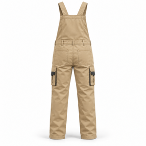 Mens Cargo Workwear Dungarees Bib Overalls Chest Zip Pockets Reinforced <b>Knees</b> Adjustable Shoulder <b>Straps</b> Construction Work Pants - Product Image 3