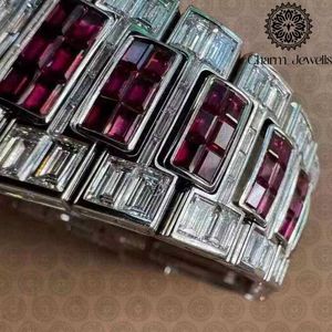 Reloj Mecánico de Lujo para Hombre, de Acero Inoxidable, con Detalles de Rubíes y Diamantes, Fecha Automática, Botón de Fecha, Cierre Oculto - Product Image 4