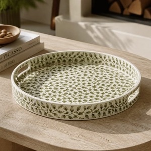 <b>Large</b> Bone Inlay Wood <b>Serving</b> <b>Trays</b> Handmade Decorative Tableware Family Dining Restaurant Hotel Catering Presentation - Product Image 4