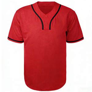 เสื้อเบสบอลสีแดงสำหรับผู้ชาย เสื้อเบสบอลสไตล์สปอร์ตสำหรับการฝึกซ้อม ทีม และสวมใส่ลำลอง - Product Image 2
