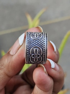 Anillo Floral Negro de Plata de Ley 925 Hecho a Mano, Anillo de Boda Vintage, Regalo - Product Image 2