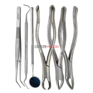 Juego de 6 Pinzas de Extracción Dental de Alta Resistencia, Set Quirúrgico Dental Básico, Pinzas Apicales Profesionales de Acero Inoxidable - Product Image 6