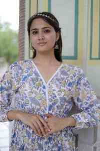 Vestido de algodón indio hecho a mano con estampado Floral, ropa de fiesta larga y elegante para mujer, dulce verano, regalo de novia, tela de cintura Natural - Product Image 6