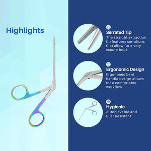 Micro-pinces chirurgicales manuelles en acier inoxydable réutilisables pour ORL, personnalisables, instruments médicaux CE - Product Image 5