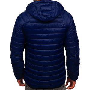 <b>Men's</b> Olive <b>Green</b> Color Blocking <b>Waterproof</b> Puffer <b>Jacket</b> Stand Collar Zipper Hooded Embroidery Front Windproof Thick Warm - Product Image 4