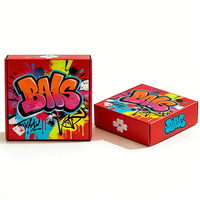 Boîte cadeau portable en carton ondulé style graffiti, recyclable, avec pelliculage mat, logo imprimé personnalisé, boîte en papier artistique colorée