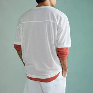 Maillot de football vintage surdimensionné à rayures colorées personnalisées pour homme, t-shirt de football ample en maille à manches courtes - Product Image 4