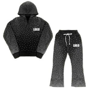 Sudadera con Capucha Unisex Negra con Estampado de Puntos, Cierre Completo, Ropa Casual de Otoño, Chándal para Adultos con Bolsillos Laterales, Corte Regular - Product Image 6