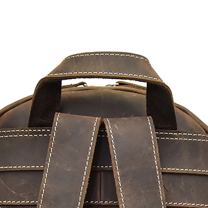 Sac à dos en cuir véritable, design vintage de chasse, construction souple, fermeture à glissière, sac unisexe pour la randonnée et le camping - Product Image 4