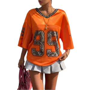 Maillot de football américain unisexe style streetwear OEM pour homme, coupe courte en maille, style vintage américain - Product Image 6
