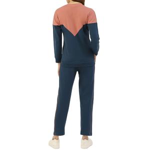 Ensemble de survêtements pour femmes à manches longues en coton avec logo personnalisé 2025 Ensemble de survêtements à blocs de couleurs de qualité supérieure Ensemble de jogging Tenue décontractée - Product Image 5