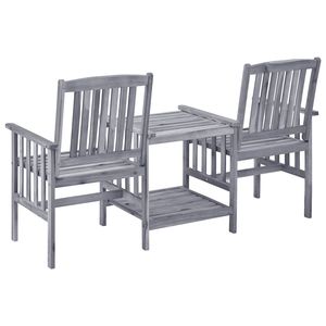 Silla de patio gris y rojo vino con mesa de té para conjuntos de jardín - Product Image 4