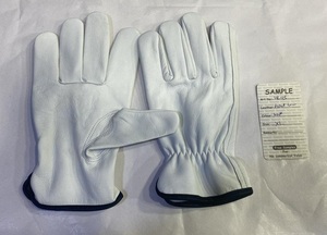 Gants de sécurité en cuir de vache blanc certifiés CE catégorie 2, gants de travail en cuir pleine fleur, gants de conduite, protection générale pour les mains. - Product Image 2