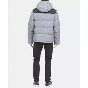 Veste matelassée à capuche surdimensionnée pour hommes imprimé de logo personnalisé manteau d'hiver décontracté coupe-vent à col montant avec fermeture à glissière bulle vierge - Product Image 2
