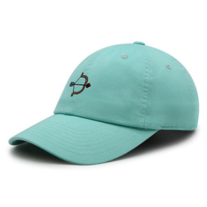 Casquette de baseball bleu clair à 6 panneaux avec logo arc et flèche brodé, unisexe, ajustable, en sergé de coton, décontractée pour adulte - Product Image 2