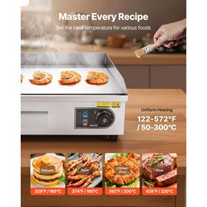 Piastra Elettrica Commerciale 65,5 x 40 cm, 2800W, Temperatura Regolabile 50-300°C, Attrezzatura da Cucina Professionale - Product Image 4