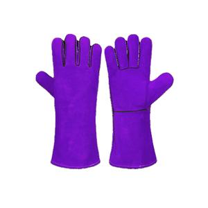 Guantes de soldadura de cuero dividido de vaca de alta calidad Guantes de trabajo de Seguridad Industrial a prueba de fuego Características resistentes al calor anticorte - Product Image 1