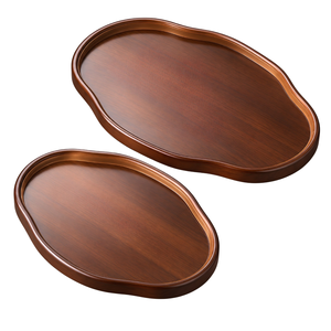 Juego de bandejas de servir de hierro premium |   Modernos Bandejas Decorativas de Dos Piezas con Borde Elevado para Cocina, Mesa de Comedor, Decoración del Hogar, Ideas de Regalo - Product Image 1