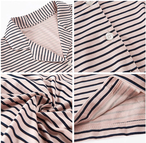 Ropa de Dormir para Mujer, 100% Algodón de Bambú, Top de Manga Corta con Ribete de Encaje y Pantalones Cortos, Conjunto de Pijama Suave y Cómodo - Product Image 4