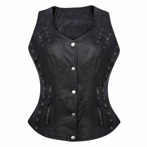 Gilet en cuir marron pour femmes, veste sans manches en véritable peau de mouton, pour femmes élégantes, taille personnalisée disponible, gilet en cuir pour femmes - Product Image 4