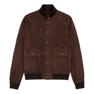 Chaqueta de Motero de Moda para Hombre, Ecológica, de Cuero PU, Personalizada OEM, Color Marrón Oscuro, para Invierno, con Cuello Alto y Logotipo Frontal - Venta al Por Mayor - Product Image 3