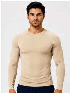 T-shirt de travail professionnel pour hommes, sous-vêtement médical à manches longues, respirant, anti-transpiration, séchage rapide, pour infirmiers, brodé - Product Image 1