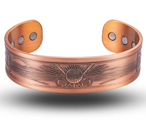 Pulsera de Cobre Sólido Magnética con Grabado de Dragón Mitológico, Joyería Metálica de Moda, Diseño Exquisito - Product Image 3