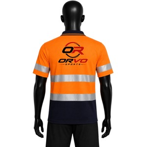 Camiseta Polo de Alta Visibilidad ORVO Sports con Detalles Reflectantes para Seguridad, Uniforme de Trabajo para Hombre, Poliéster, para Todas las Temporadas, Uso en Guardia - Product Image 2