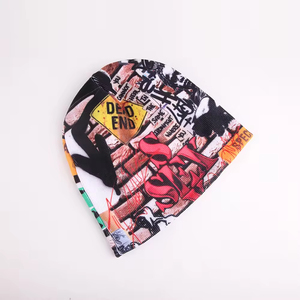 Bonnet de style urbain de haute qualité, imprimé numériquement, en acrylique, unisexe, pour adulte, coupe décontractée 56-58CM, motif lettres, impression par transfert thermique - Product Image 1