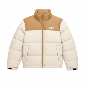 Chaqueta Gruesa de Invierno Unisex de Alta Calidad, Dos Tonos, Cuello Alto con Cremallera, Logotipo Bordado Personalizado, Resistente al Viento e Impermeable - Product Image 1