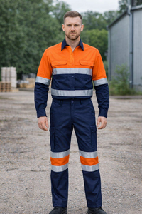 Meilleur pour l'exportation Vesbhusha VBIndustrial Combinaison de travail en coton pour homme, respirante, confortable, pantalon séparé HI - Product Image 5