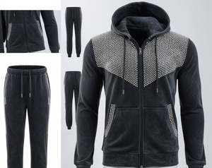 Último Modelo de Chándal con Pedrería para Hombre, Tallas Grandes, Personalizado OEM, Bajo MOQ, Fabricante Pakistaní - Product Image 3