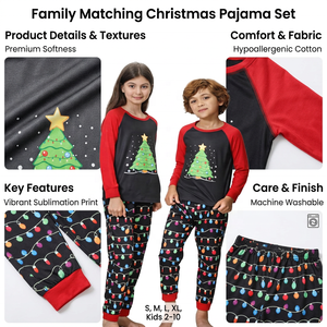 2026 Wholesale <b>Christmas</b> <b>Pajama</b> Set Long Sleeve Sleepwear Red Black Printed Holiday Nightwear <b>Unisex</b> Loungewear 100% Cotton - Product Image 4
