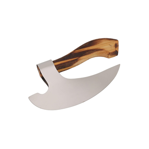 Cuchillo para Pizza Curvo Grande, Hoja de Acero Inoxidable, Mango de Madera Natural, Cabeza Afilada, Industrial, OEM, Personalizable para Uso en la Cocina - Product Image 1