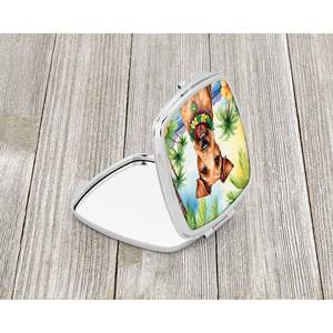 Espejo de maquillaje de viaje compacto Irish Terrier Luau, regalo de diseño de mano plegable portátil para mujeres y niñas - Product Image 2