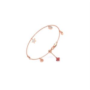 Pretty 0.26 Ct Lab Grown Diamond Multi Stone Hanging Bracelet In 9K Yellow White And Rose <b>Gold</b> - Product Image 1