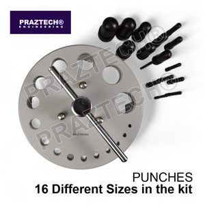 PRAZTECH® Gasket Washer Shims Hole Punch <b>Table</b> <b>Set</b> | 6–38mm | 16 pcs Hollow Punch Kit for Rubber, Copper, Brass & Fiber - Product Image 3