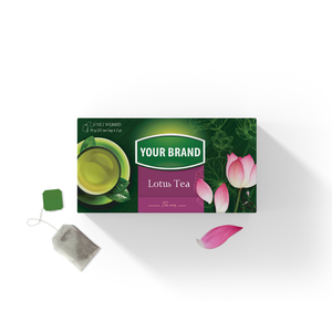 Nouveaux sachets de thé personnalisés imprimés motif fleur de lotus, sachets portables pour mélanges de tisanes, sachets à compartiment unique pour le thé - Product Image 1