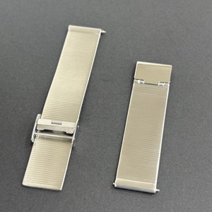 Pulsera de malla de acero inoxidable 316L hebilla plegada de alambre 18mm acabado espejo Barra de resorte de palanca fácil para relojes inteligentes tradicionales - Product Image 6
